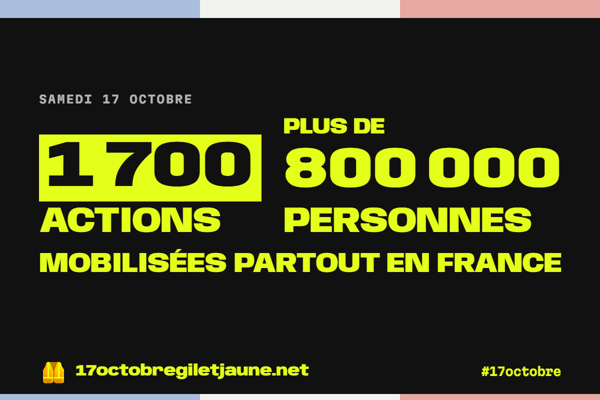 Samedi 17 octobre : 1 700 actions, plus de 800 000 personnes mobilisées partout en France.